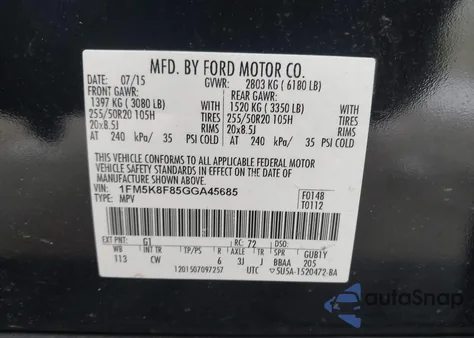 2016 Ford Explorer Limited from USA, damaged, VIN 1FM5K8F85GGA45685